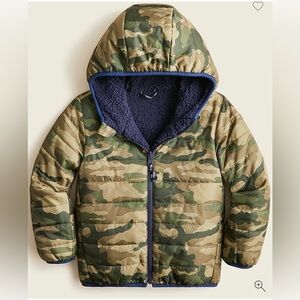 J. Crew Crewcuts Camouflage Reversible Sherpa Puffer Jacket - L (10/11)